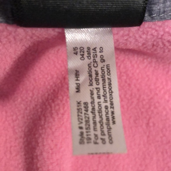 ZERO XPOSURE Size 4/5 Kids Youth Snowsuit Silver/Gray Pink 1-Pc Ski Winter NEW - Picture 16 of 16